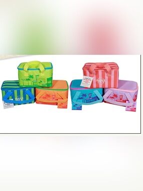 NWT Collection Sets of 6 Trader Joe's Striped Insulated Lunch Bags